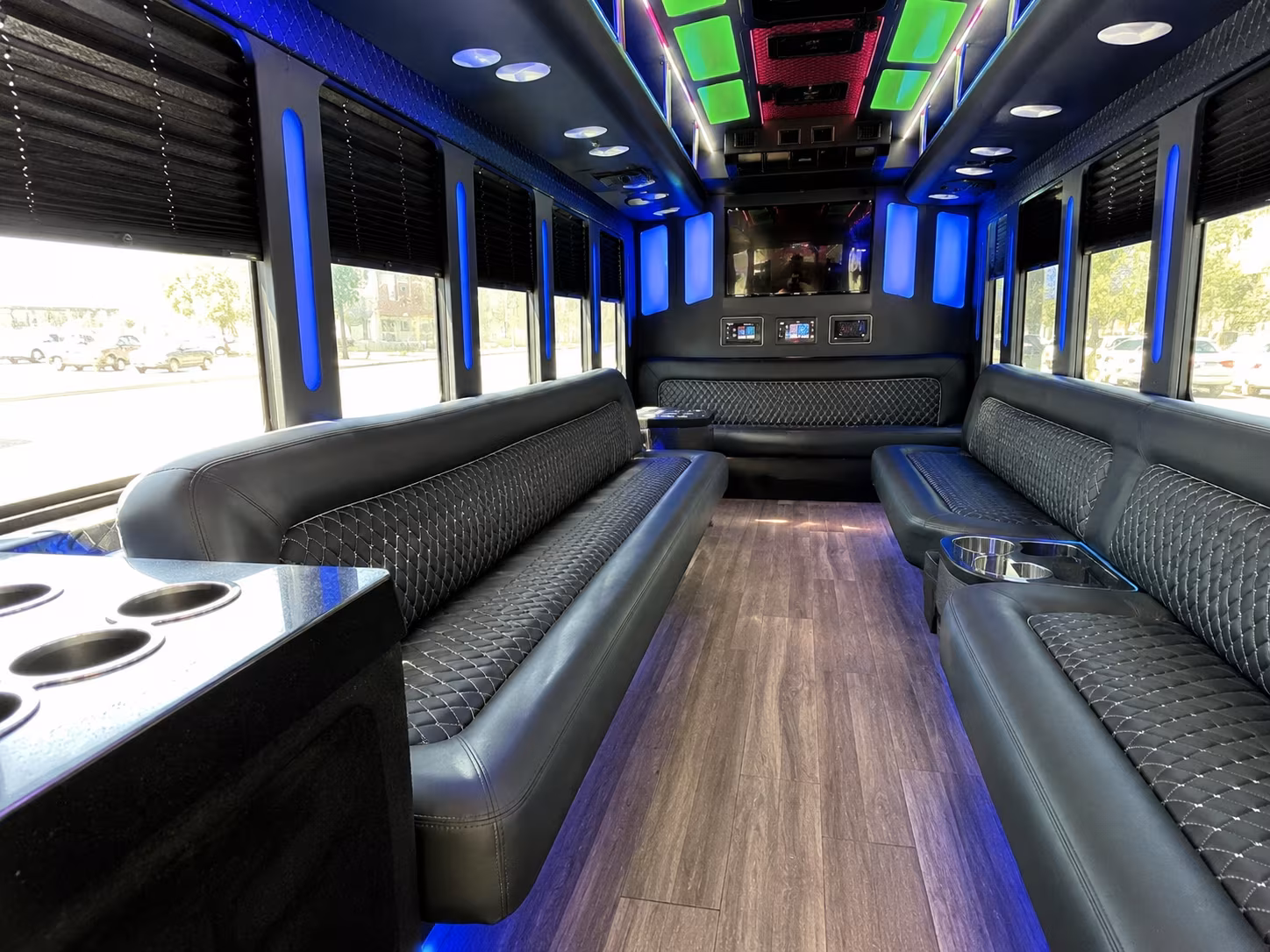 toms river 15 passenger party bus inside