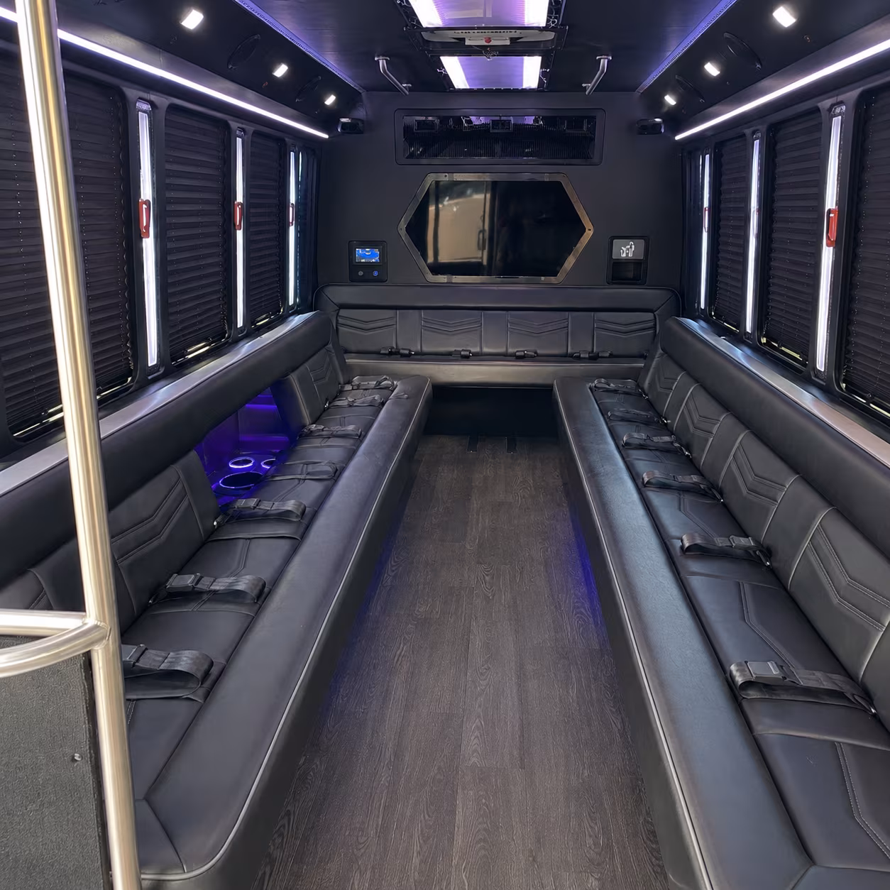 toms river 18 passenger party bus interior