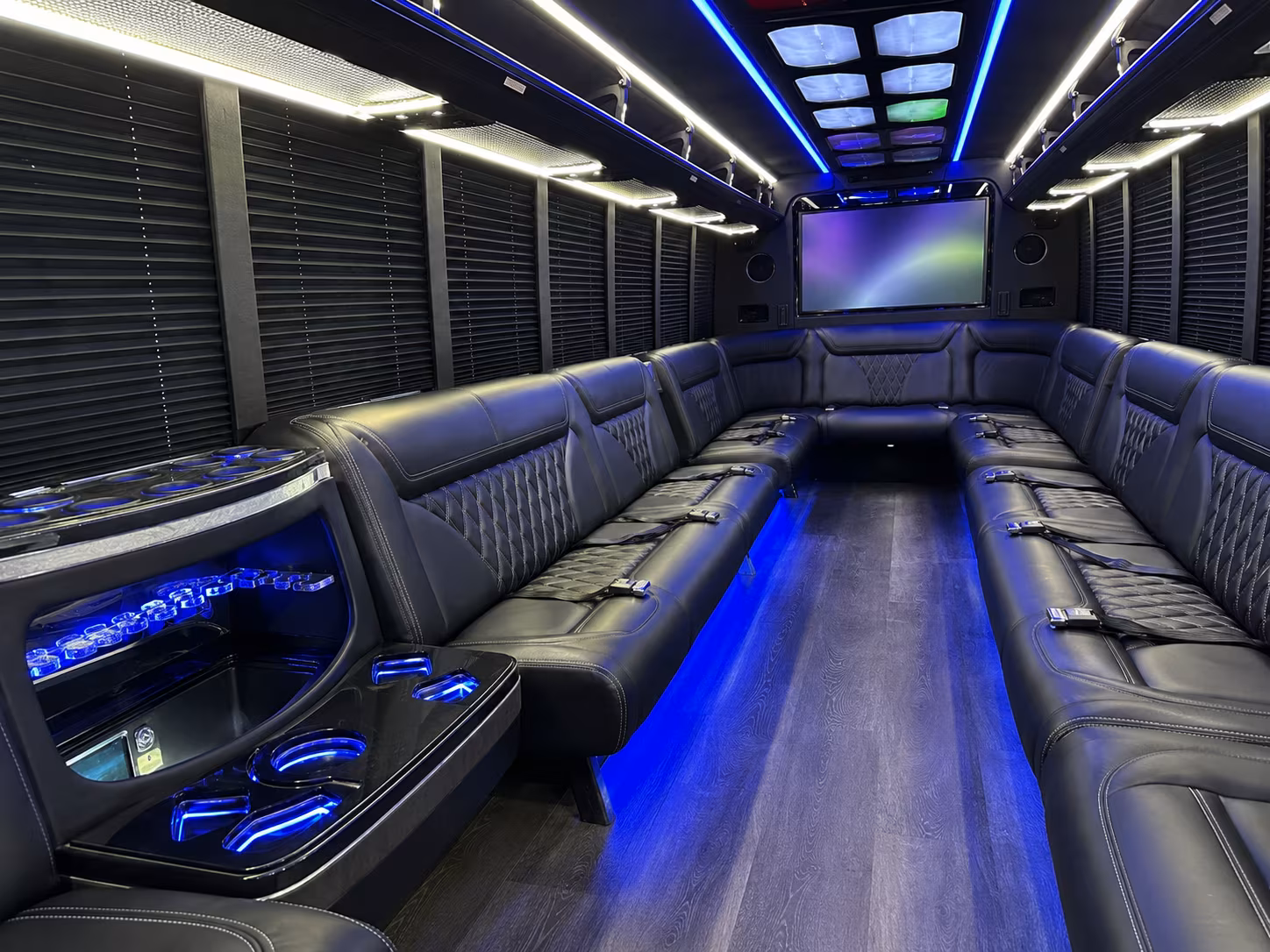 toms river 20 passenger party bus inside