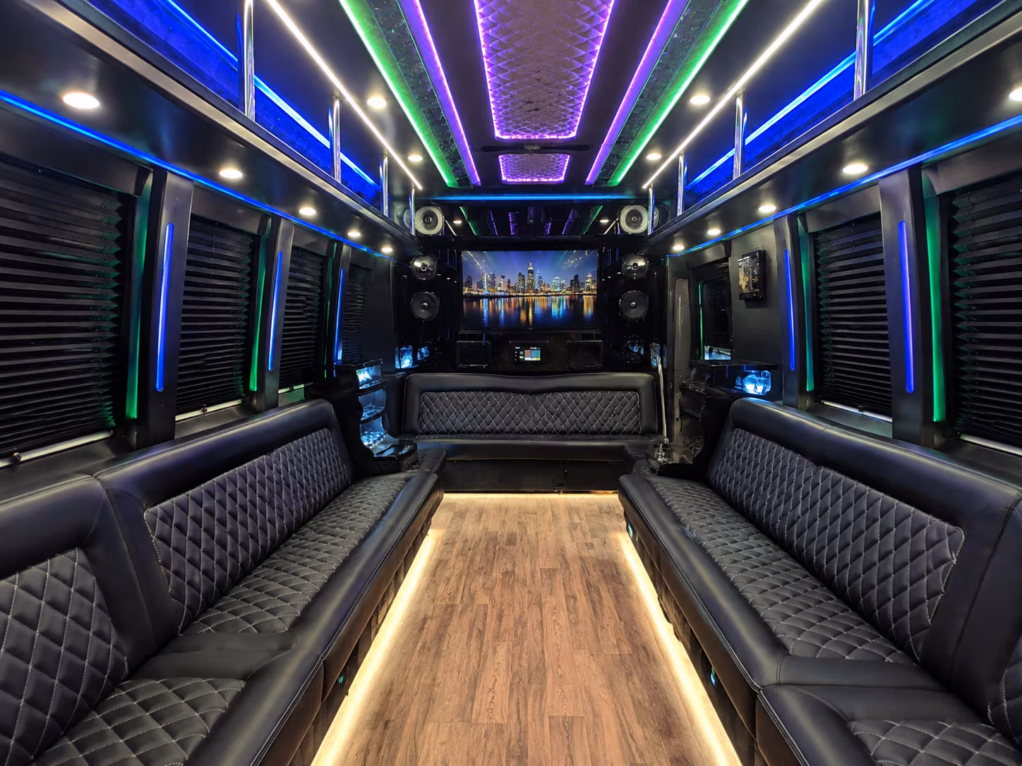 toms river 25 passenger party bus interior