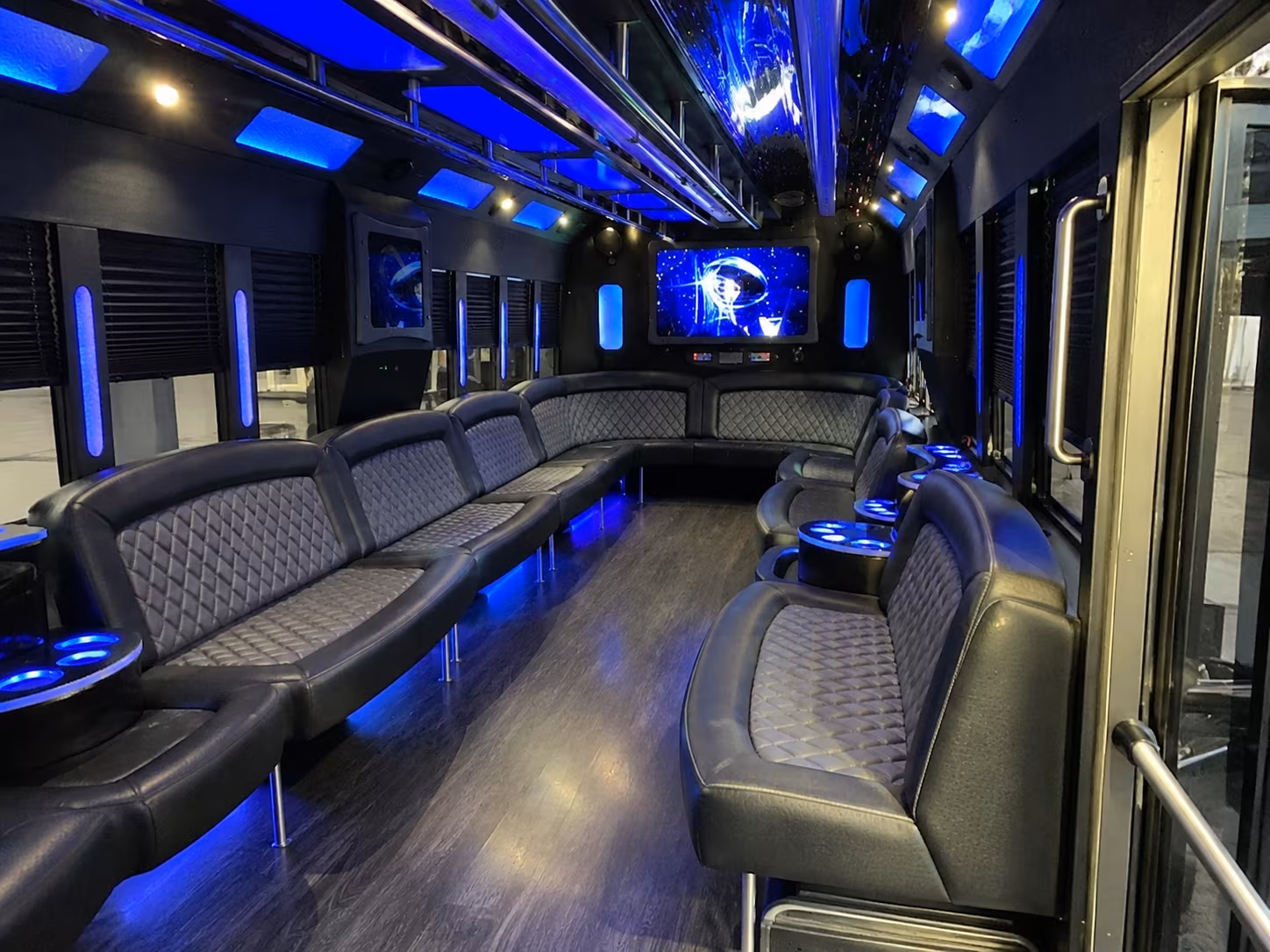 toms river 28 passenger party bus interior