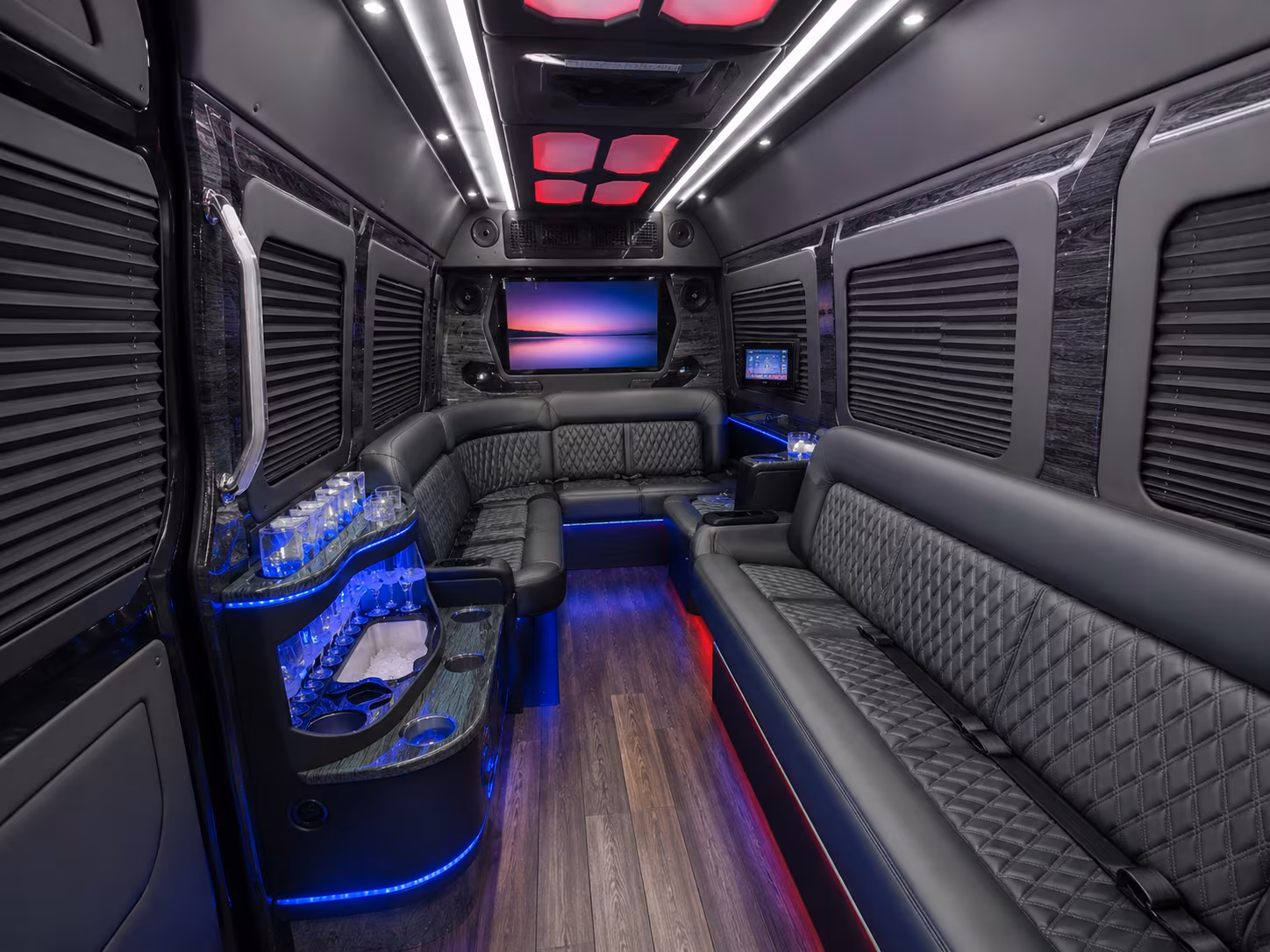 toms river 30 passenger party bus inside