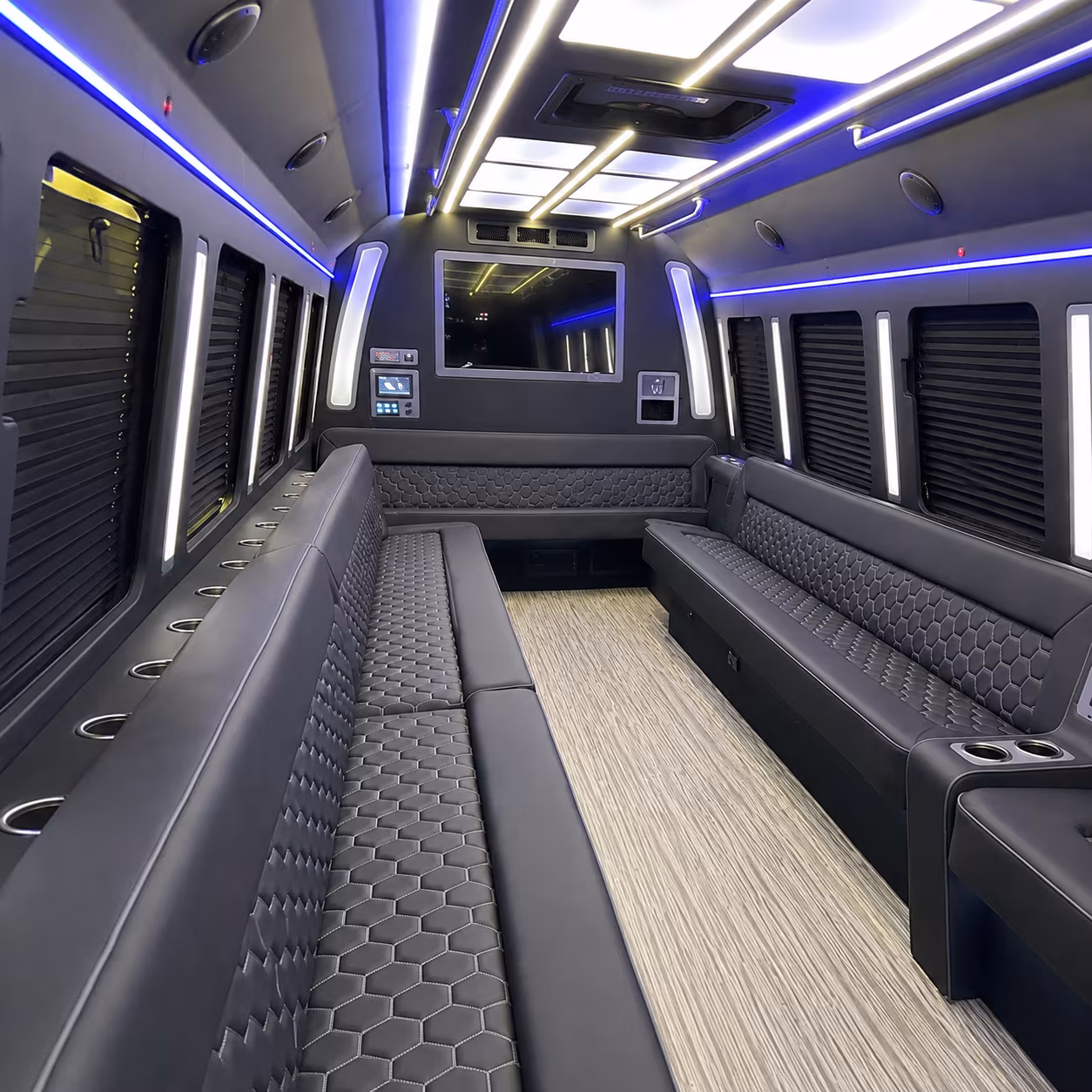 toms river 40 passenger party bus inside