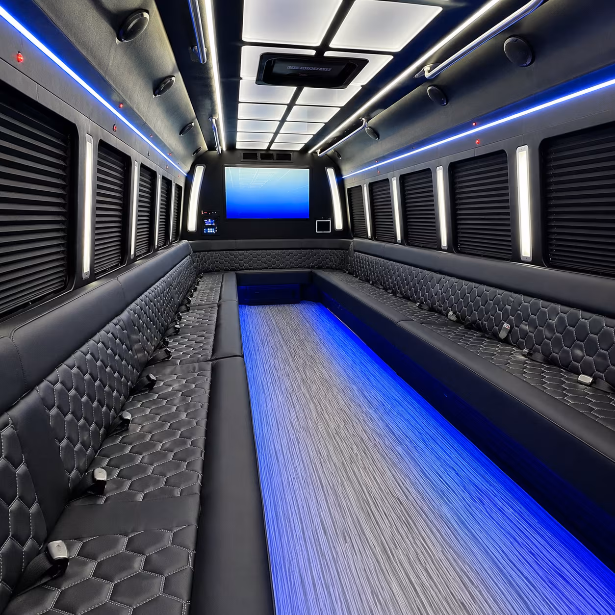toms river 50 passenger party bus inside